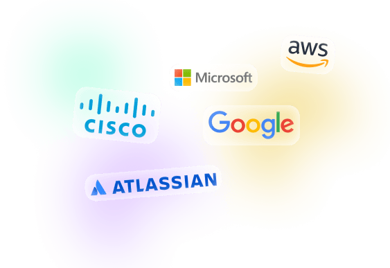 Vendor partner programme logos: Cisco, AWS, Microsoft, Atlassian and Google Cloud